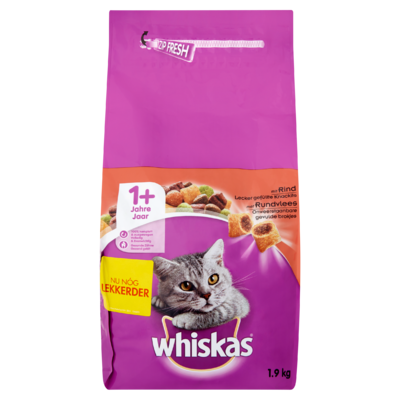 Whiskas met Rundvlees 1+ Jaar 1,9 kg