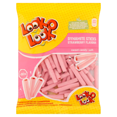 Look-O-Look Dynamietstaafjes met Aardbeismaak 80 Stuks 185 g