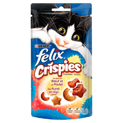 Felix Crispies Snacks met Rund en Kipsmaak 45 g