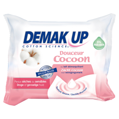 Demak'Up Cotton Science Zacht Cocoon Reinigingsdoekjes met Reinigingsmelk 25 Stuks