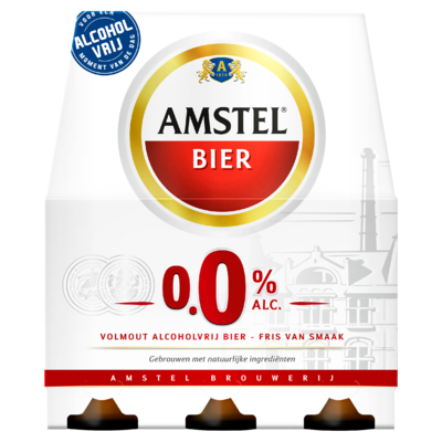 Amstel 0.0 Alcoholvrij Bier Fles 6 x 30 cl