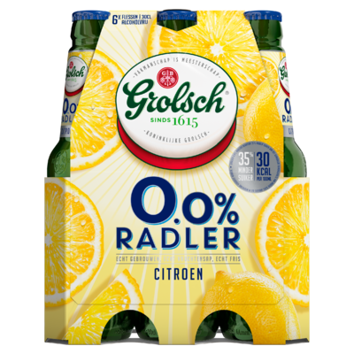 Grolsch 0.0% Radler Citroen Flessen 6 x 30 cl