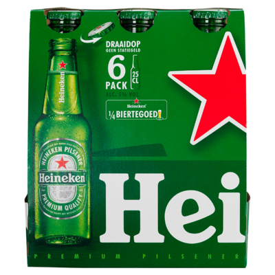 Heineken Premium Pilsener Fles 6 x 25 cl