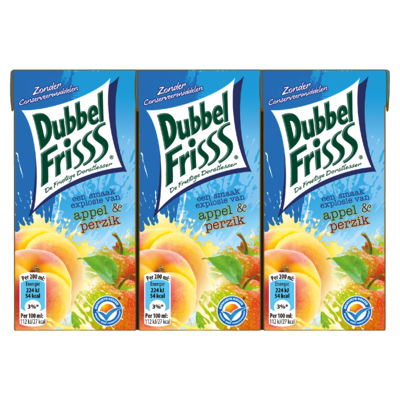 DubbelFrisss Appel & Perzik 6 x 0,2 L
