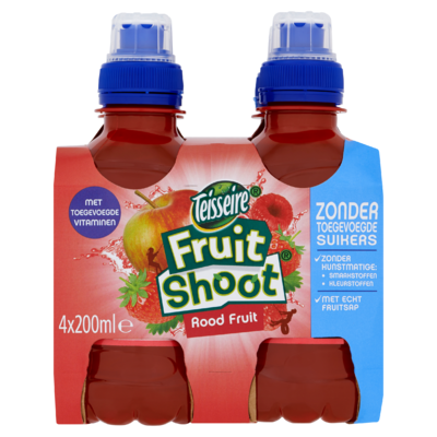 Teisseire Fruit Shoot Rood Fruit 4 x 200 ml