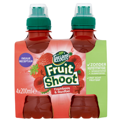 Teisseire Fruit Shoot Framboos & Aardbei 4 x 200 ml