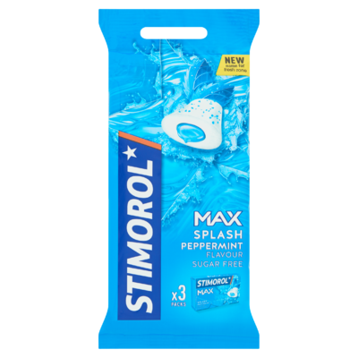 Stimorol Max Splash Peppermint Flavour Sugar Free 3 x 22 g
