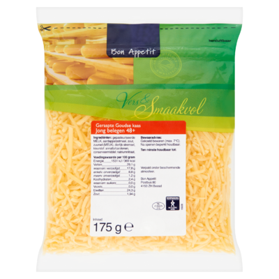 Bon Appetit Geraspte Goudse Kaas Jong Belegen 48+ 175 g