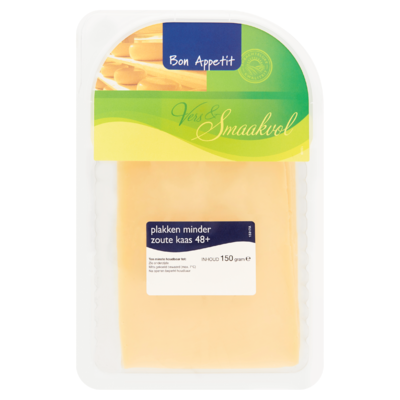 Bon Appetit Plakken Minder Zoute Kaas 48+ 150 g