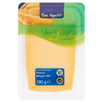 Bon Appetit Gouda Holland Kaas Belegen 48+ Plakken 190 g