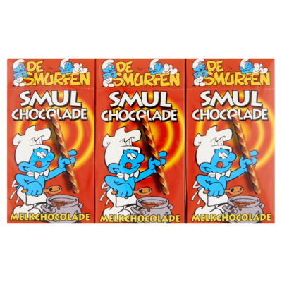 De Smurfen Smul Melkchocolade 3 x 50 g