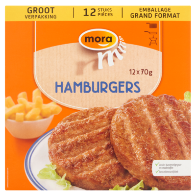 Mora Hamburgers Grootverpakking 12 x 70 g