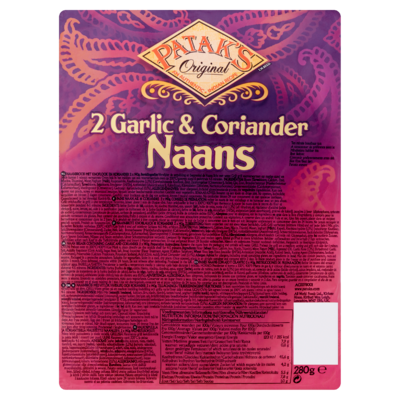 Patak's Original Garlic & Coriander Naans 2 x 140 g