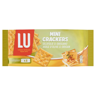 LU Mini Crackers Olijfolie & Oregano 8 x 5 Toastjes 250 g