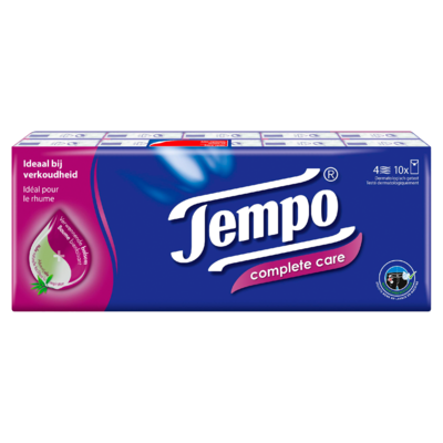 Tempo Complete Care 4-Laags Zakdoeken 10 x 9 Stuks