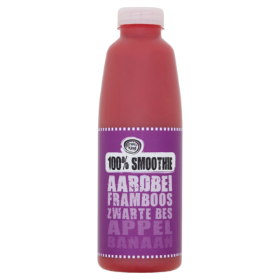Fruity King 100% Smoothie Aardbei Framboos Zwarte Bes Appel Banaan 750 ml