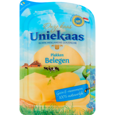 Uniekaas Belegen plakken
