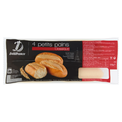 Délifrance Petits Pains Classique 4 Stuks 250 g