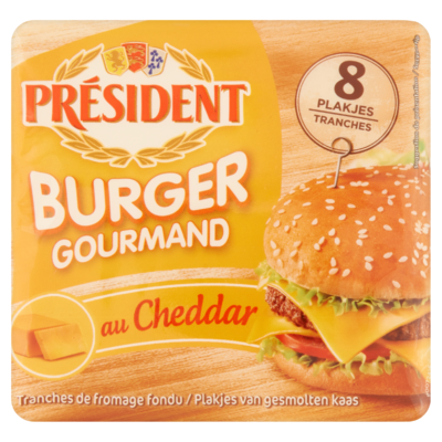 Président Burger Gourmand au Cheddar Kaas 8 Plakjes 150 g