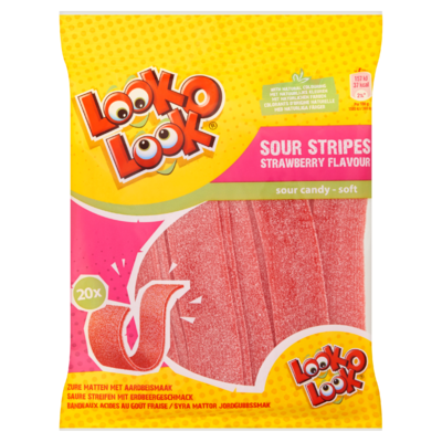 Look-O-Look Zure Matten met Aardbeismaak 20 Stuks 200 g