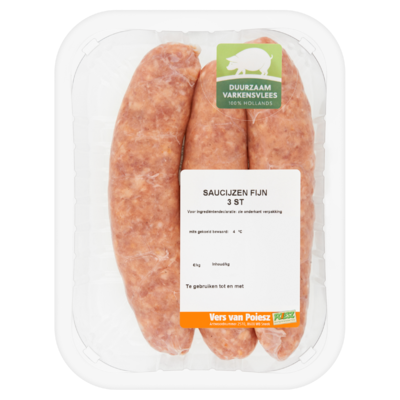 Poiesz Saucijzen Fijn 3 Stuks