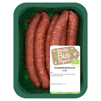 Biologisch Runder Chipolata Worstjes 6 Stuks