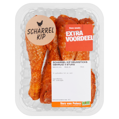Poiesz Scharrel Kip Drumsticks Gekruid 4 Stuks