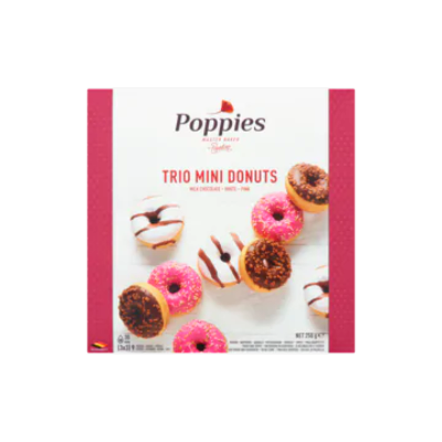 Poppies Trio Mini Donuts 9 Stuks