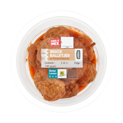 Huismerk Snack Balletjes in Tomatensaus