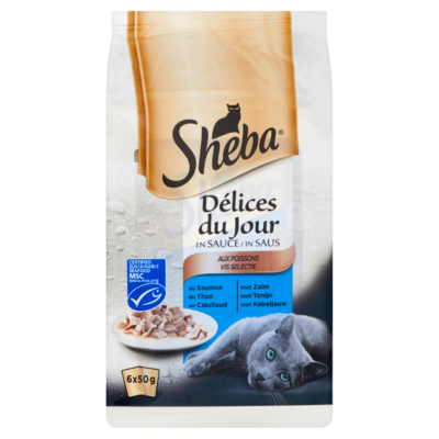 Sheba Délices du Jour Vis Selectie in Saus 6 x 50 g