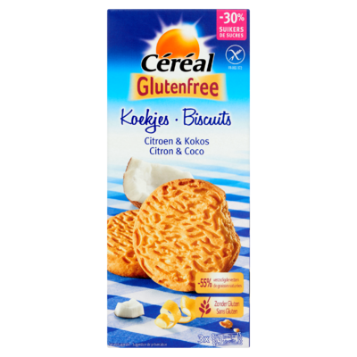 Céréal Glutenfree Koekjes Citroen & Kokos 3 x 3 Stuks 120 g