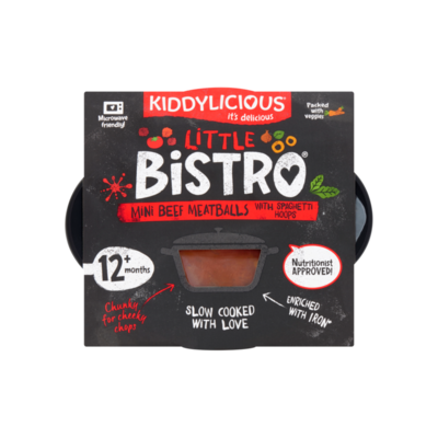 Kiddylicious Little Bistro Mini Gehaktballetjes met Spaghettiringetjes 12+ Maanden
