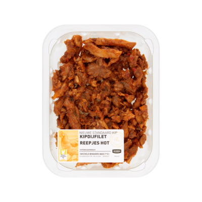 Huismerk Nieuwe Standaard Kip Kipdijfilet Reepjes Hot