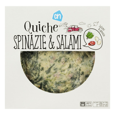 Huismerk Quiche spinazie salami