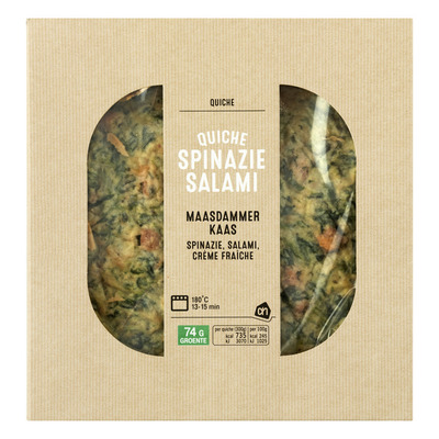 Huismerk Quiche spinazie salami