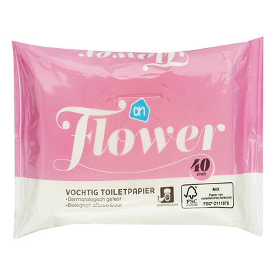 AH Vochtig toiletpapier bloemen