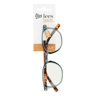 Etos Leesbril transparant grey square +2