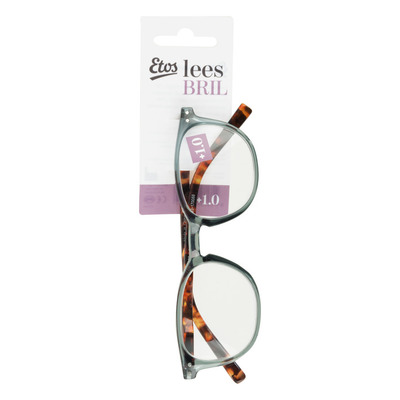 Etos Leesbril transparant gray square +3,5