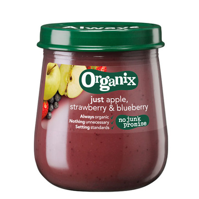 Organix Appel, aardbei & bosbes 6+ mnd
