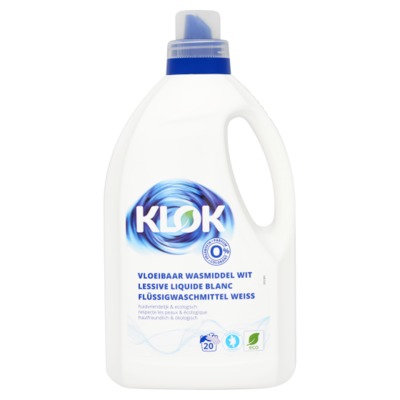 Klok ecologisch vloeibaar wasmidel wit 1,5 liter