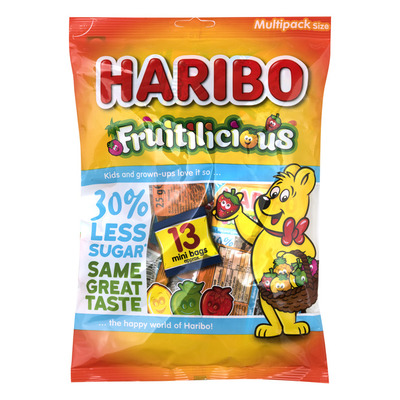 Haribo Fruitilicious 30% minder suiker