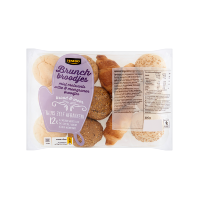 Huismerk Brood & Meer Brunch Broodjes Mini Croissants Witte & Meergranen Broodjes 12 Stuks