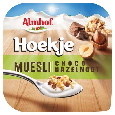 Almhof hoekje muesli chocolade hazelnoot