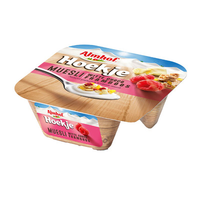 Almhof Hoekje muesli witte choco framboos