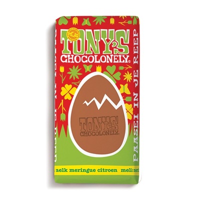 Tony's chocolonely paasreep melk citroen en meringue