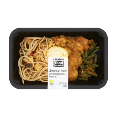 Huismerk Foodmarkt Nieuwe Standaard Kip Javaanse Bami met Haricots Verts, Kip en Ei