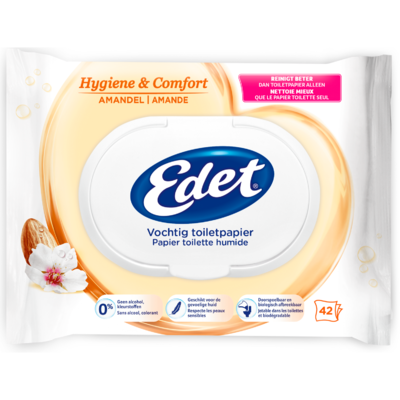 Edet Vochtig toiletpapier amandel