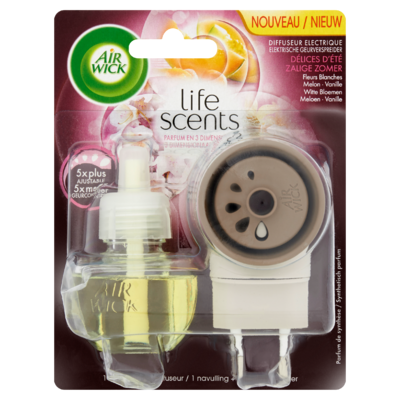 Air Wick Life Scents Elektrische Geurverspreider Zalige Zomer Witte Bloemen Meloen Vanille 19 ml