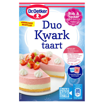 Dr. Oetker Kwarktaart duo aardbei vanille