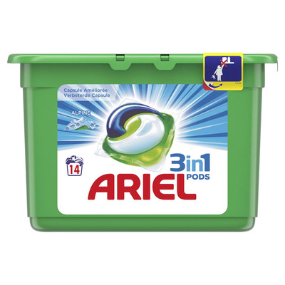 Ariel 3in1 pods alpine wasmiddel capsules